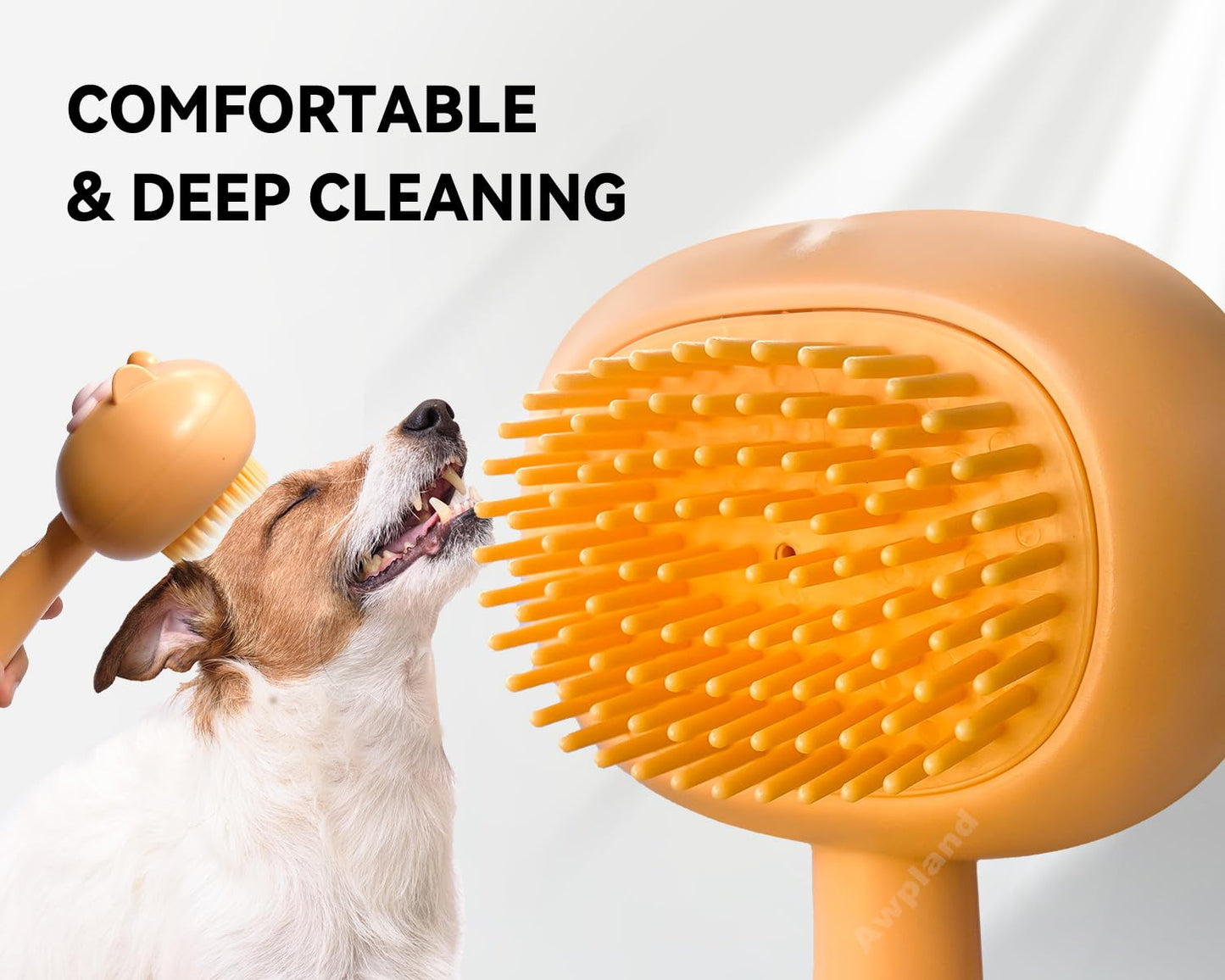 All in one shampoo grooming pet brush