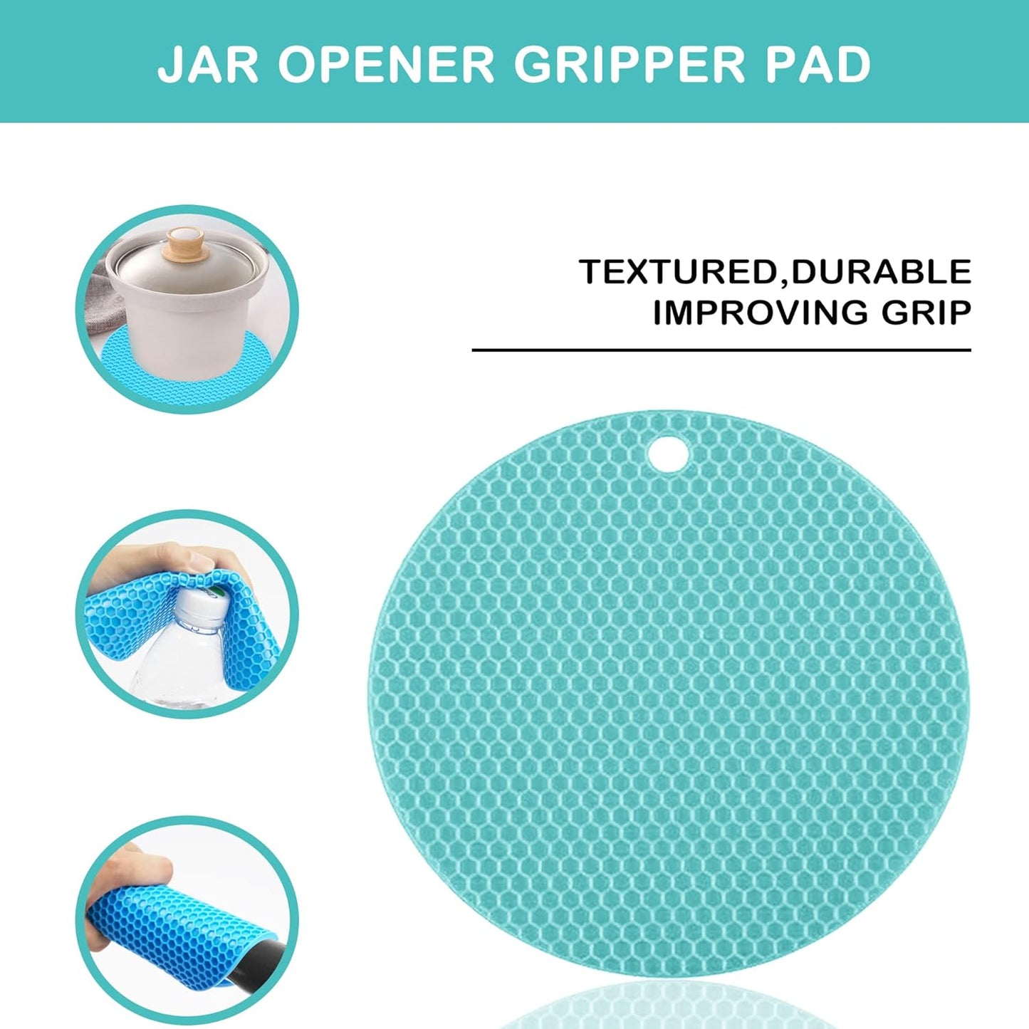 Jar Opener for Weak Hands, Seniors with Arthritis, 5 in 1 Multi Function Bottle Opener Lid Opener for Arthritic Hands with Non Slip Rubber Jar Opener Gripper Pad