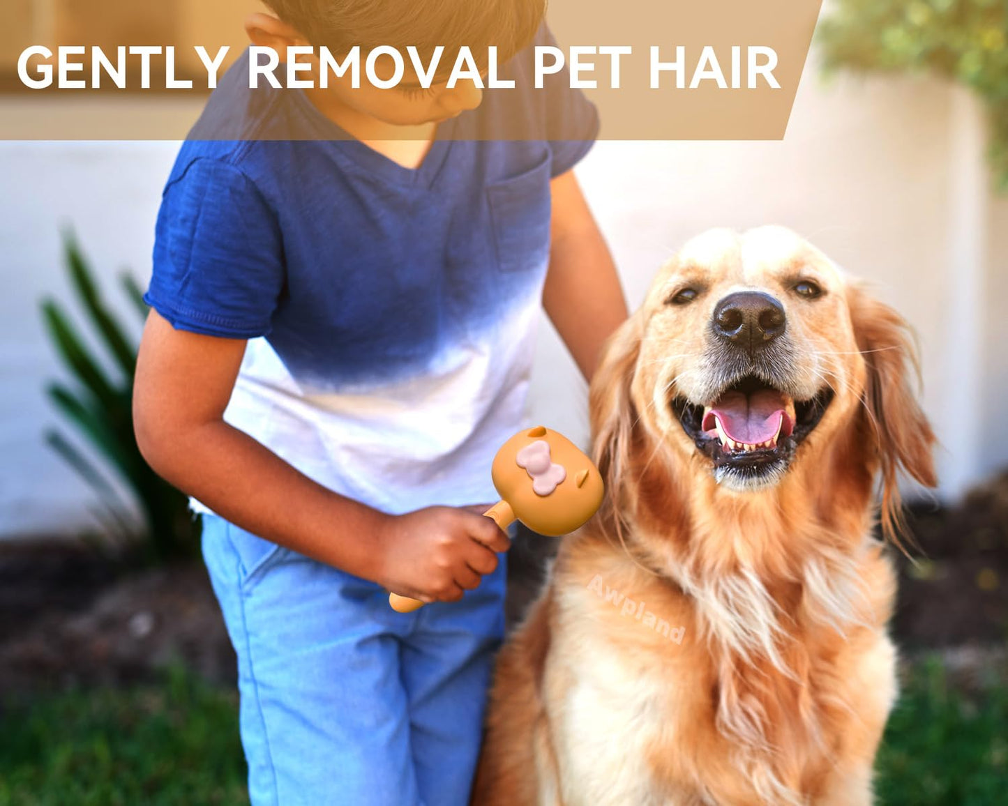 All in one shampoo grooming pet brush