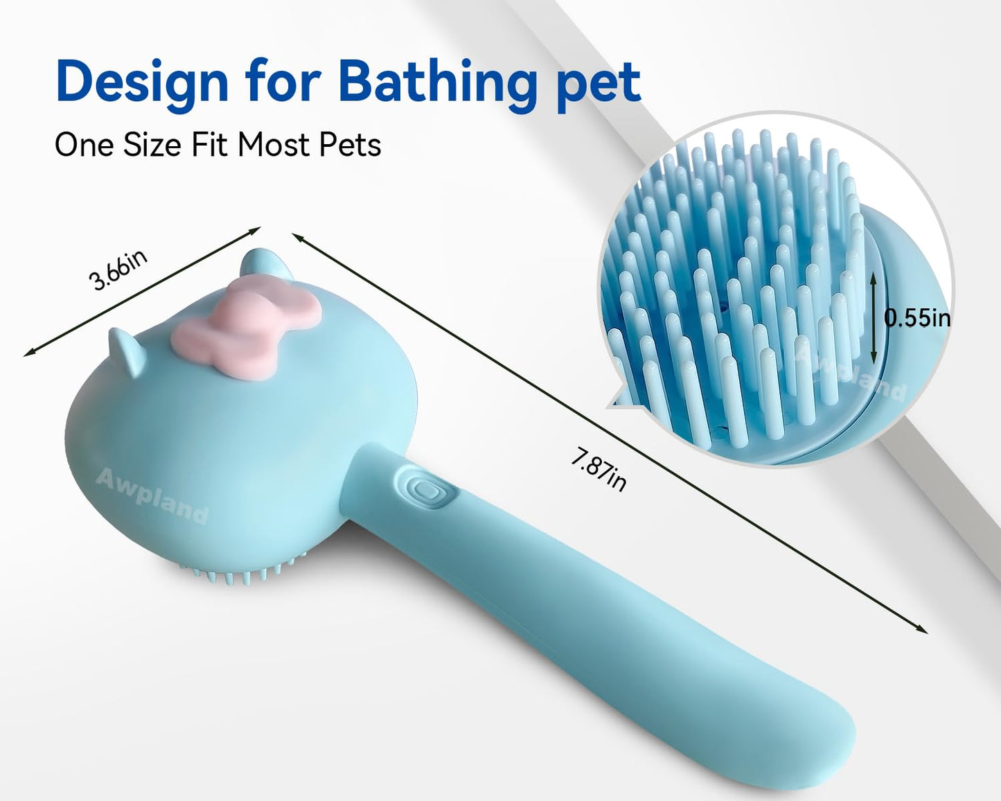 All in one shampoo grooming pet brush
